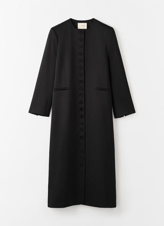 Cleo Long Satin Jacket, black