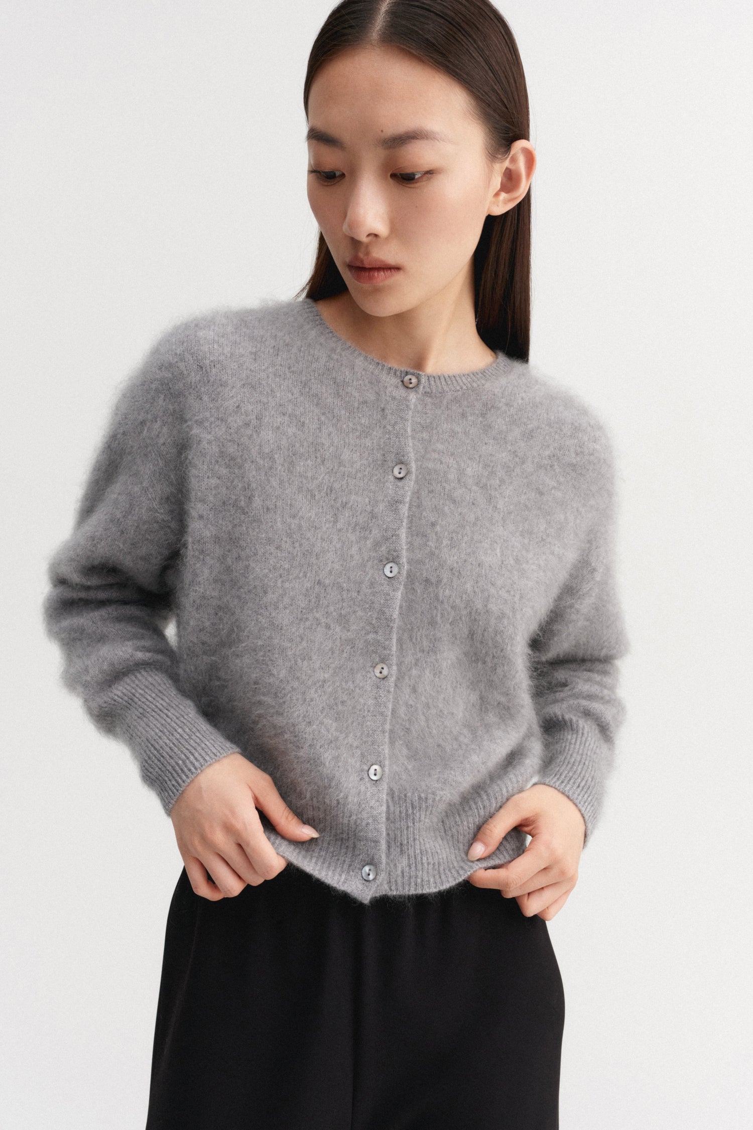 Coco Brushed Cardigan, grey