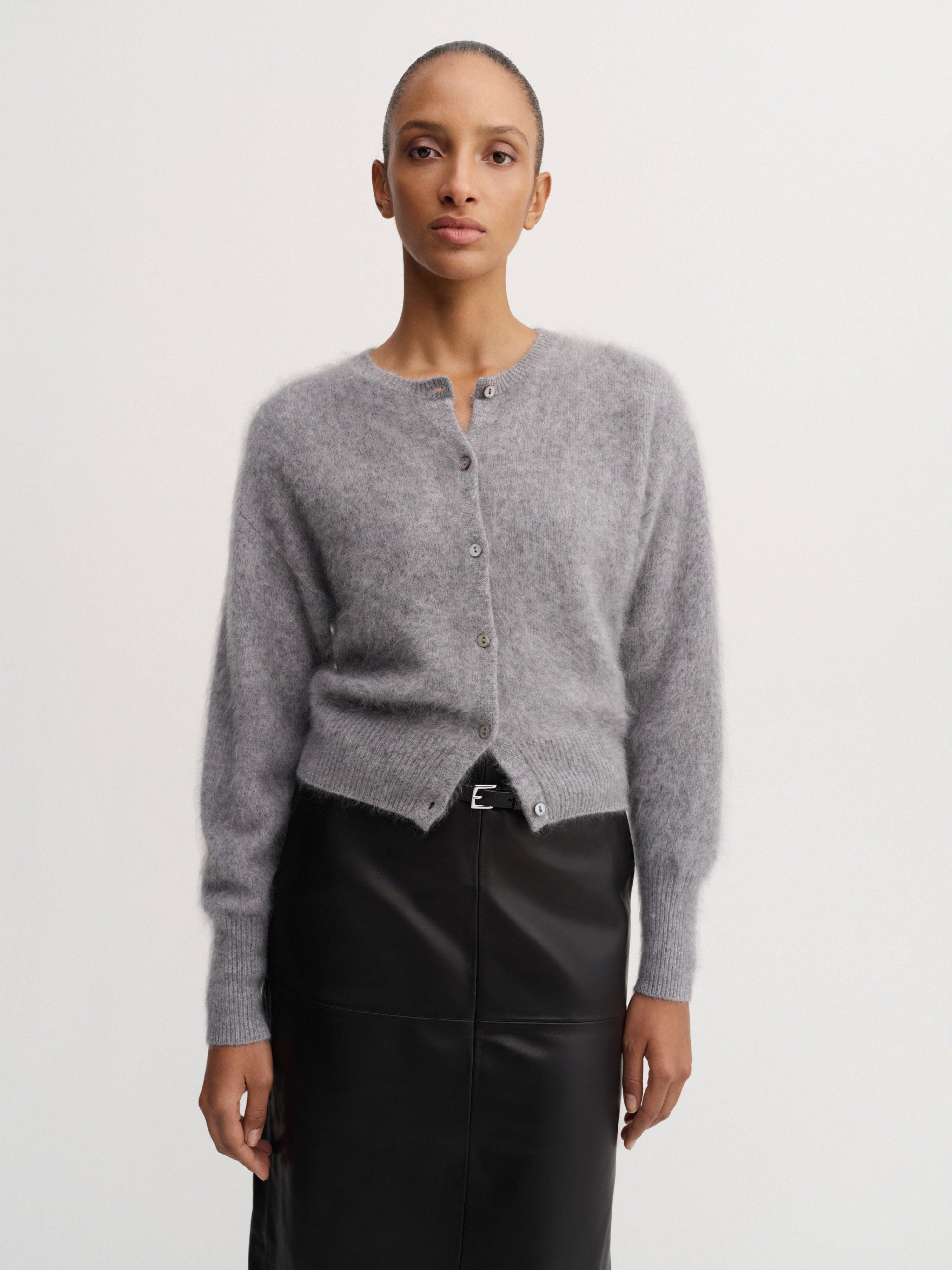 Coco Brushed Cardigan, grey – ALMADA LABEL