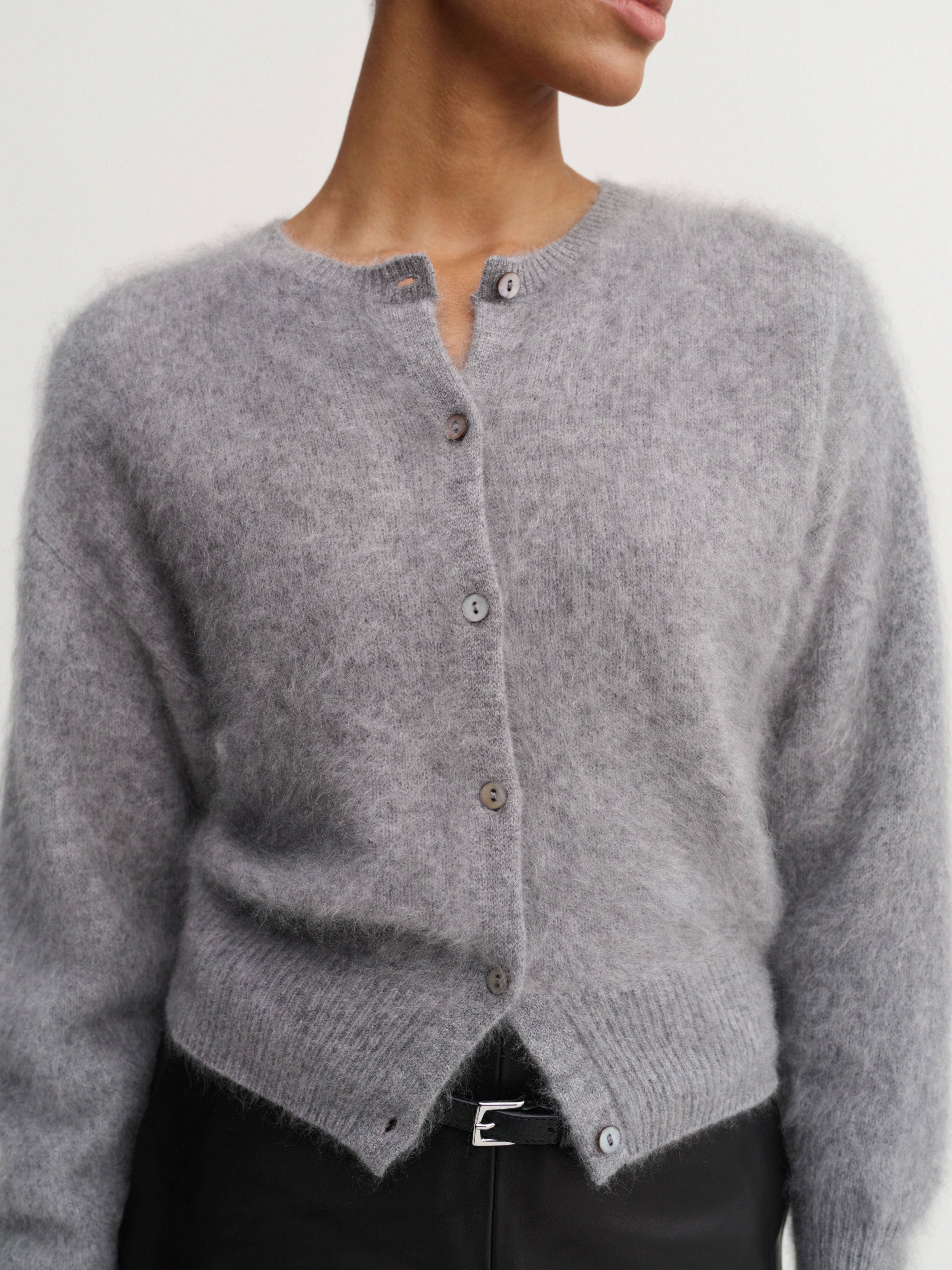 Coco Brushed Cardigan, grey – ALMADA LABEL