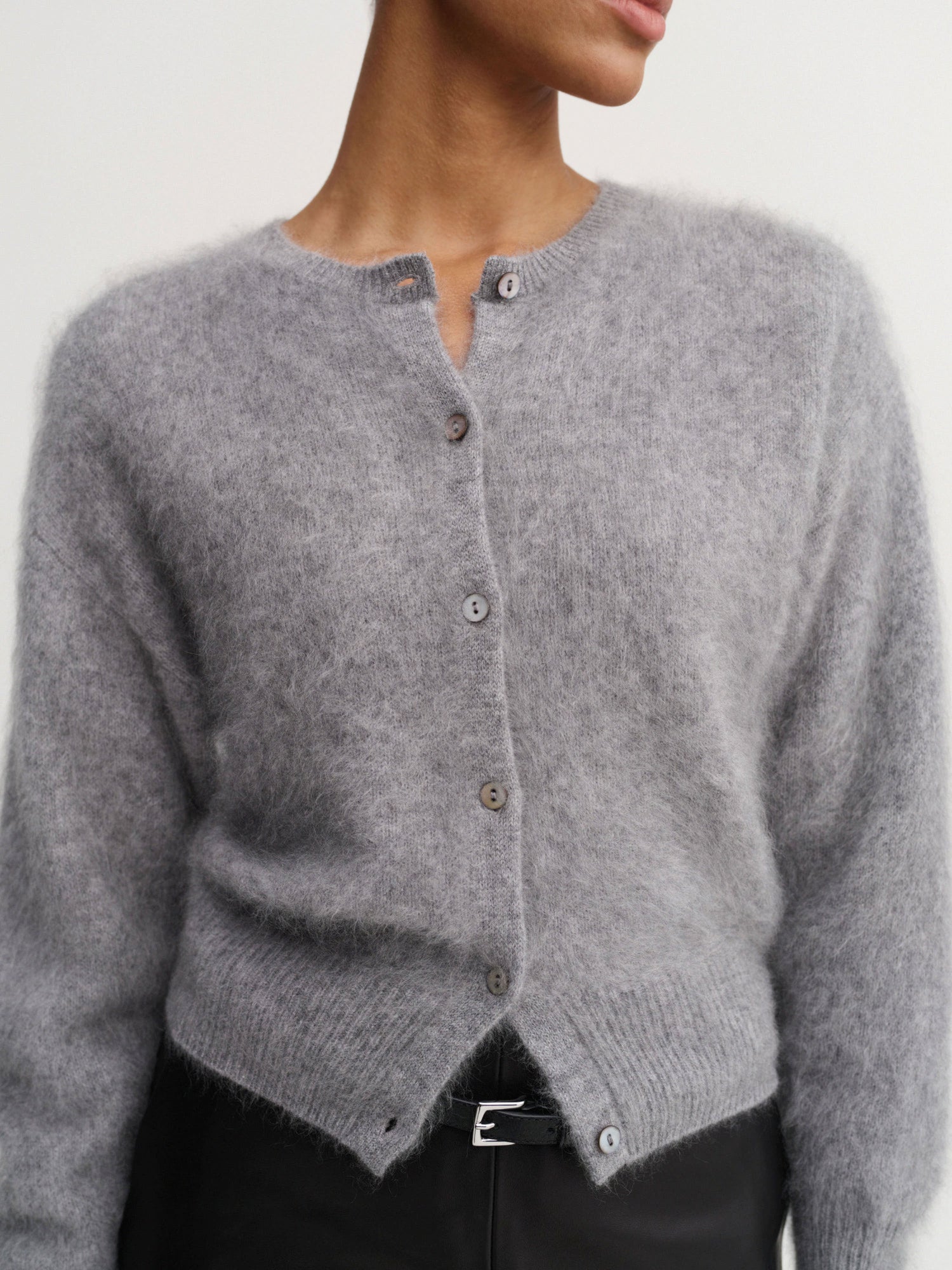 Coco Brushed Cardigan, grey