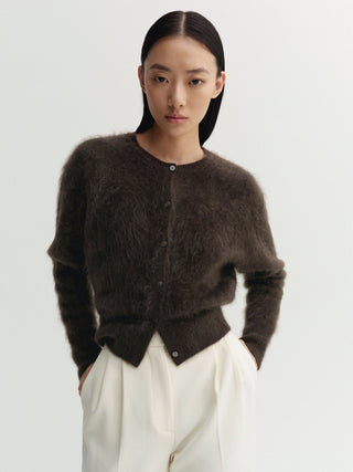 Coco Brushed Cardigan, chocolate