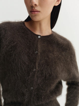 Coco Brushed Cardigan, chocolate