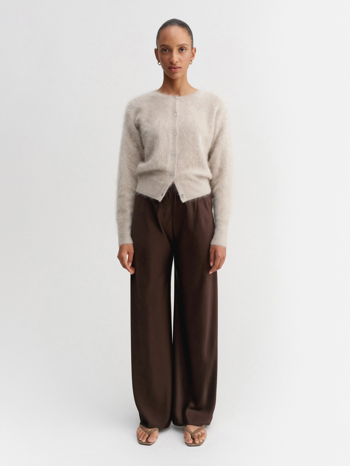 Coco Brushed Cardigan, taupe – ALMADA LABEL