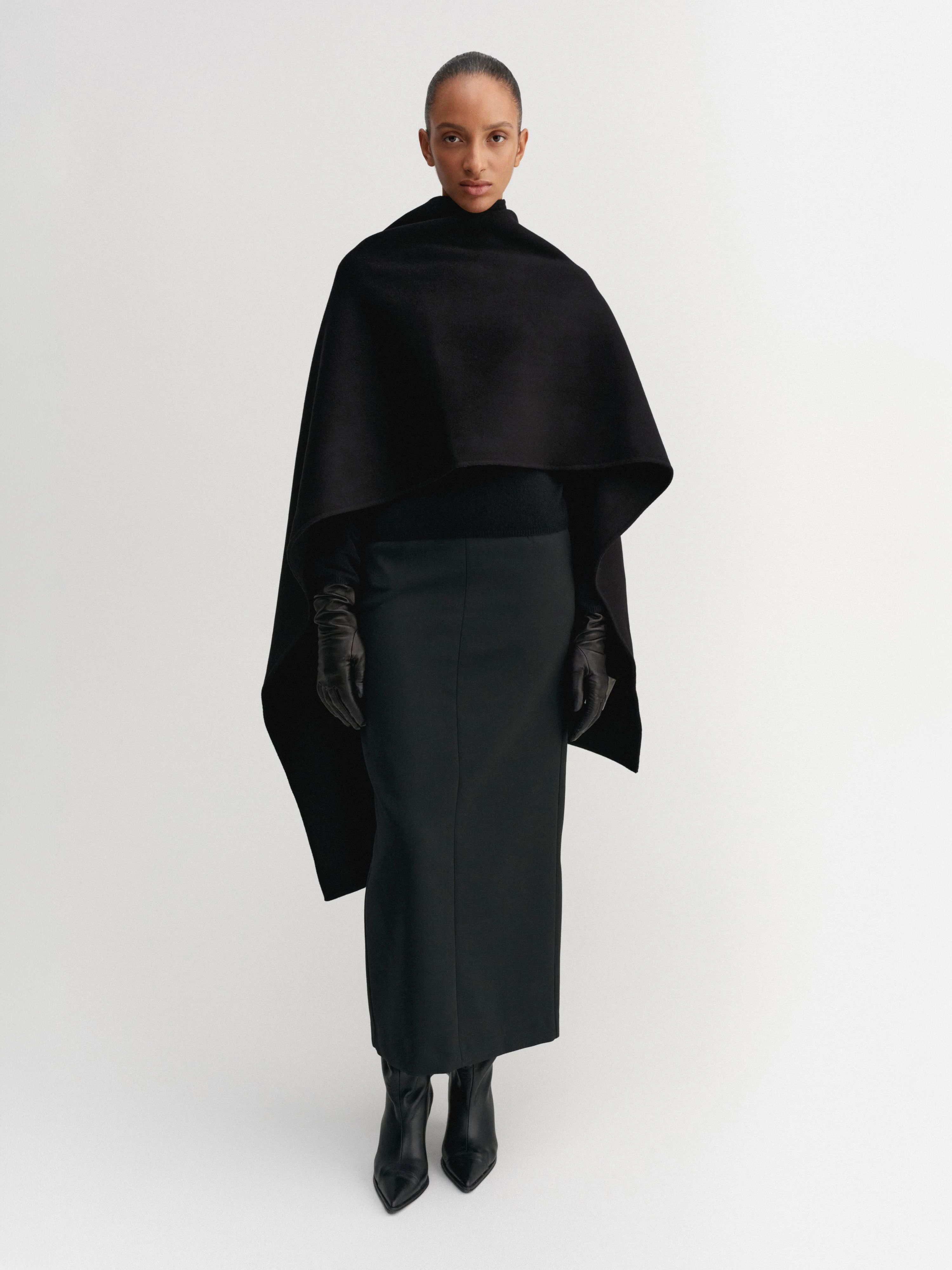 ジャケット・アウター ella mou cape coat (black) Colette Doublé Cape, black – ALMADA LABEL