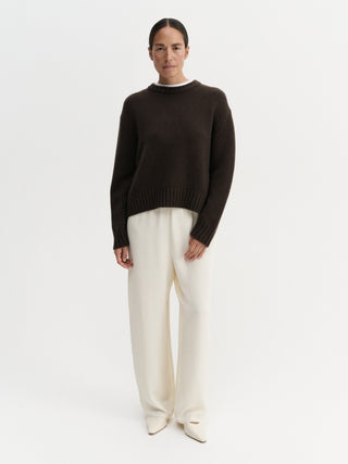 Pull col roulé Cru, chocolat