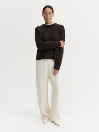 Pull col roulé Cru, chocolat