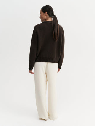 Pull col roulé Cru, chocolat