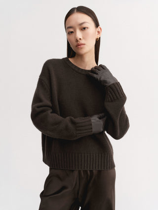 Cru Crewneck Sweater, chocolate