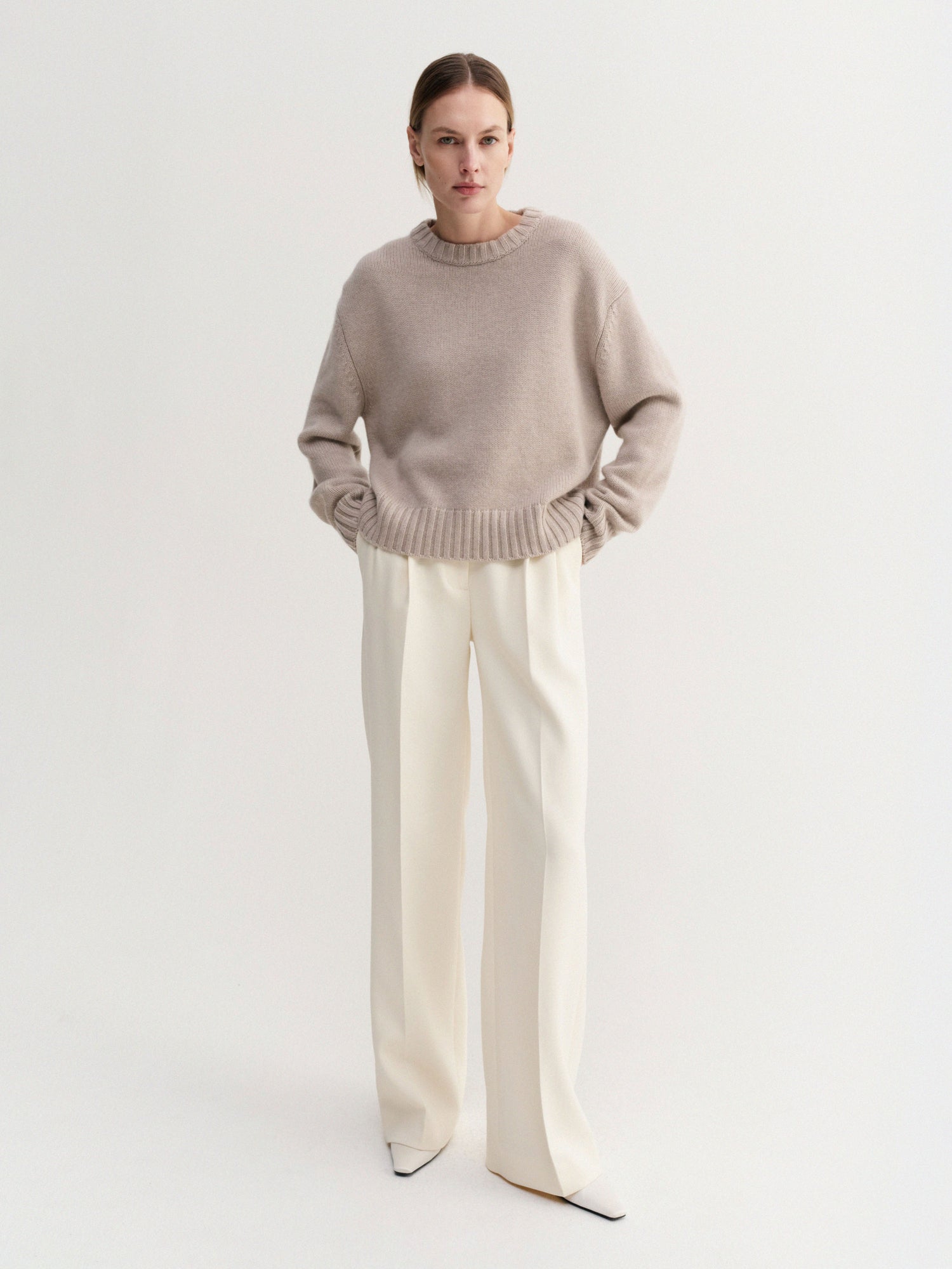 Cru Crewneck Sweater, taupe