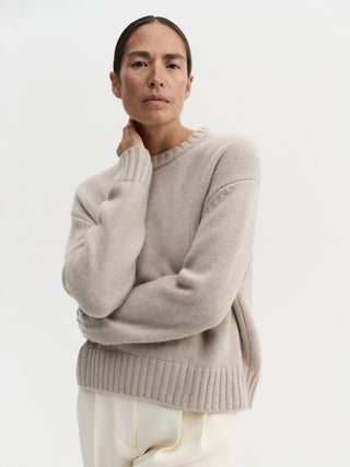 Pull col roulé Cru, taupe