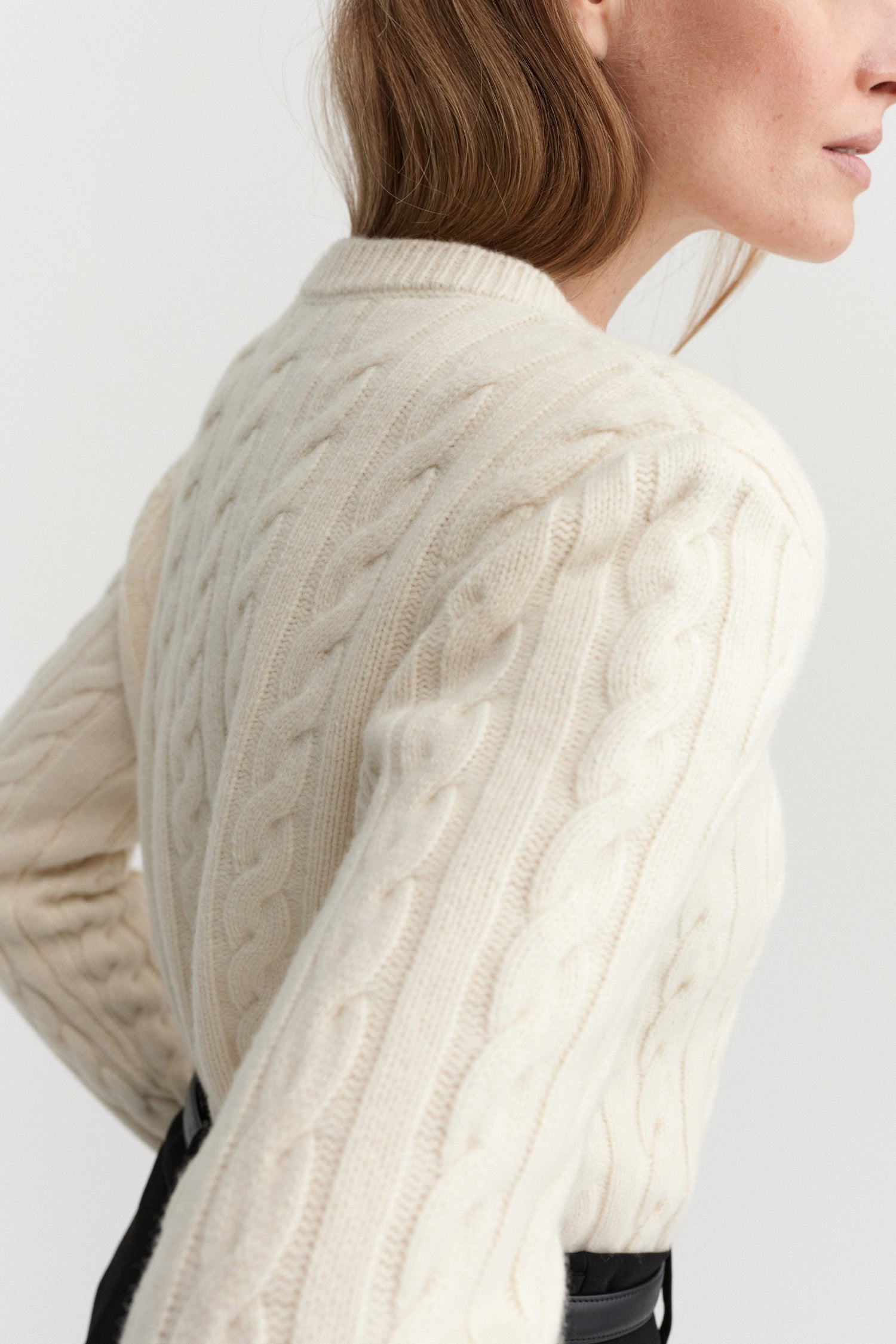 Dagny Cable Knit Sweater, cream