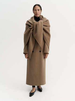 Dina Doublé Triangle Scarf, tan