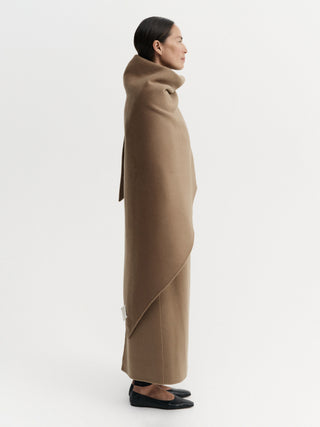 Dina Doublé Triangle Scarf, tan