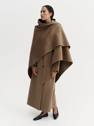 Dina Doublé Triangle Scarf, tan