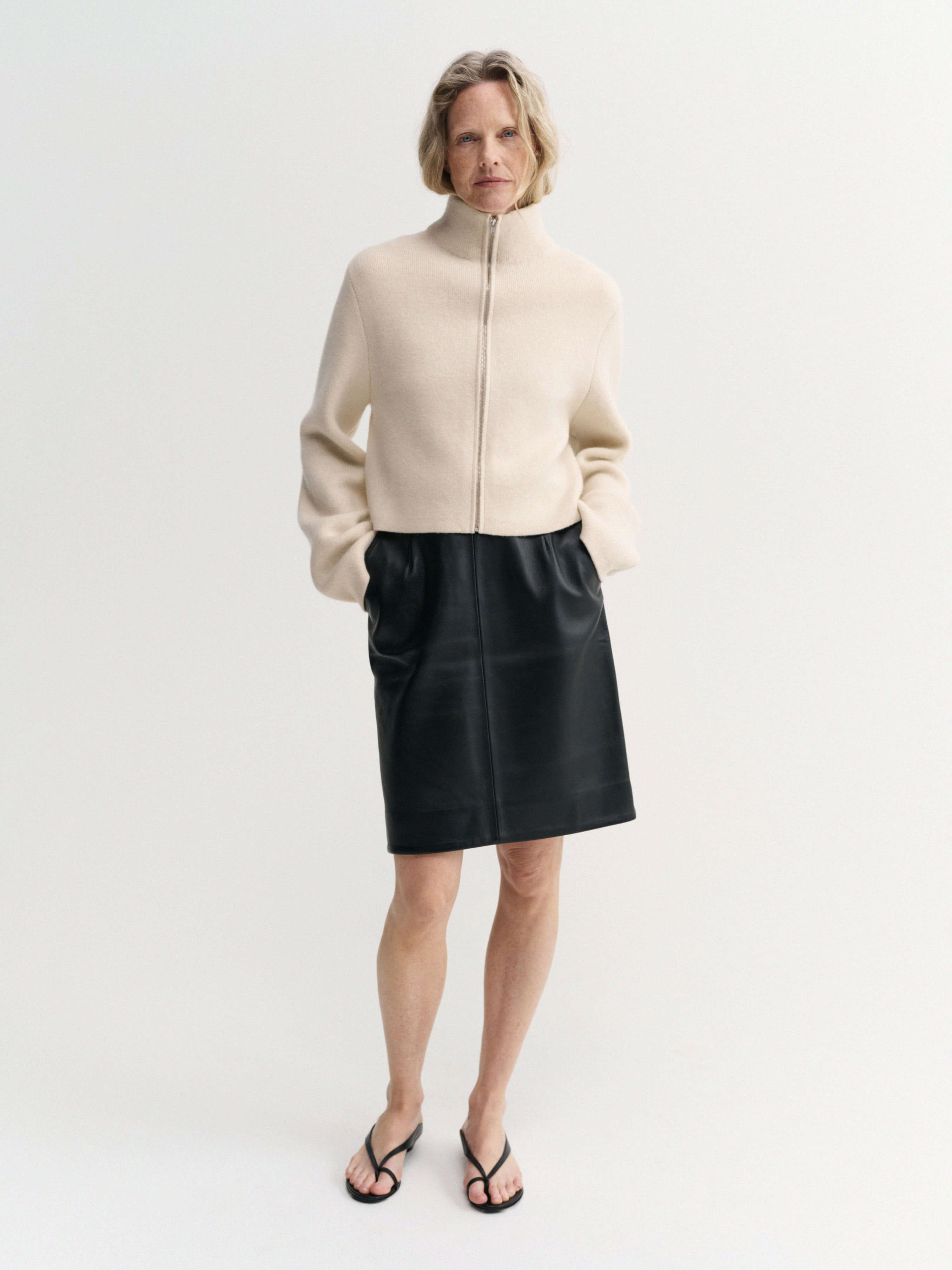 Danni Zip Cardigan, vanilla – ALMADA LABEL