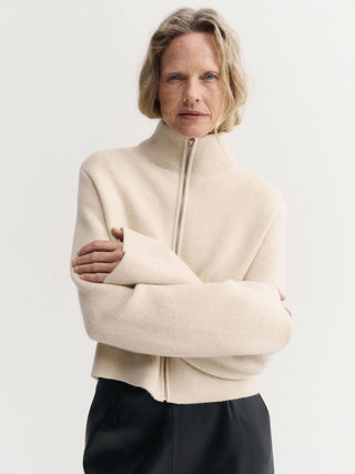 Danni Zip Cardigan, vanilla