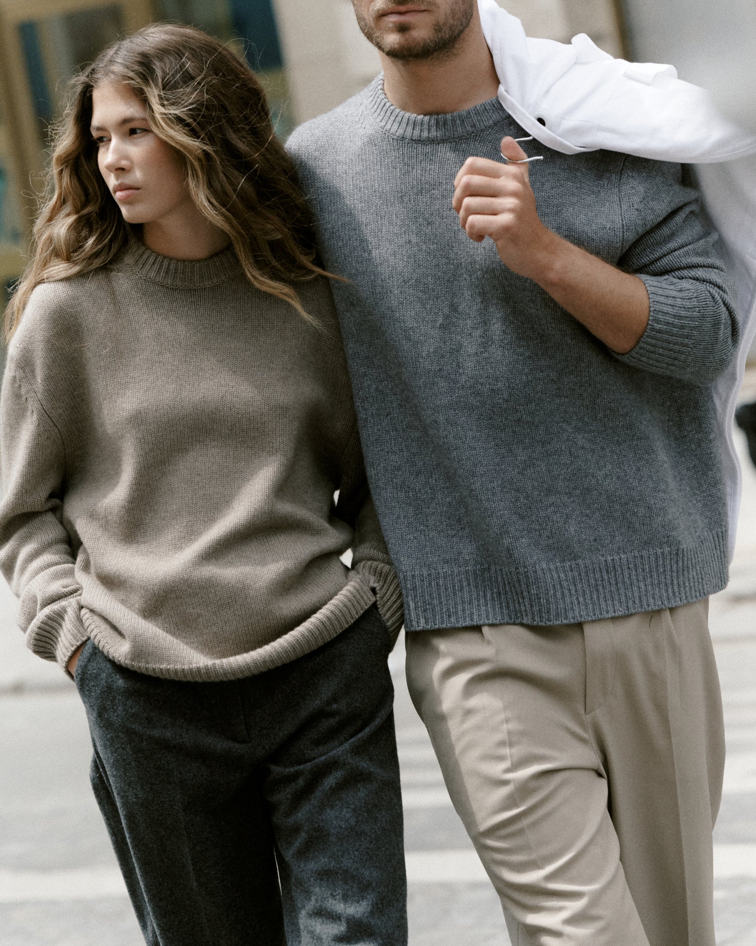 Boyfriend Crewneck Sweater, grey