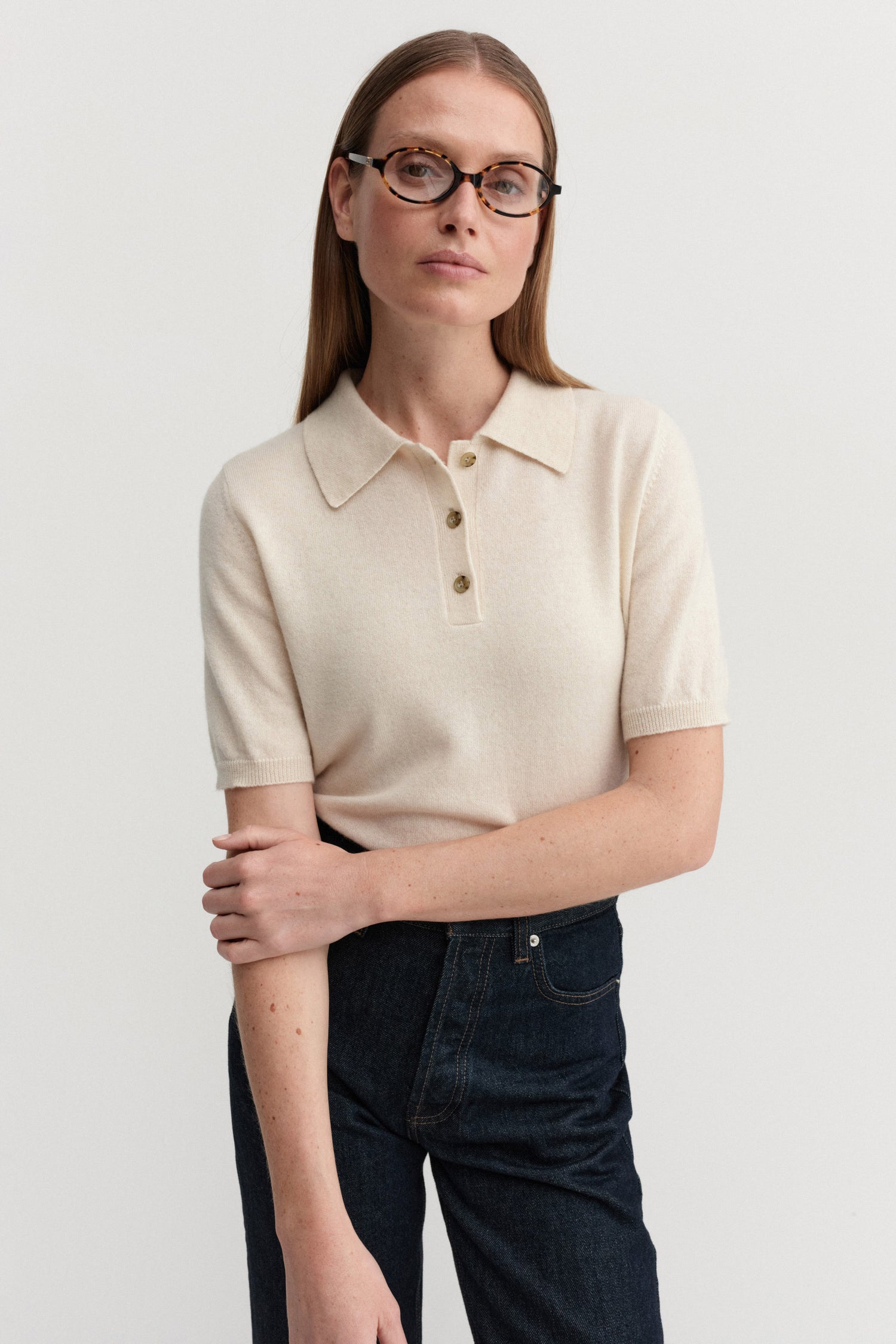 Ella Collar T-shirt, vanilla