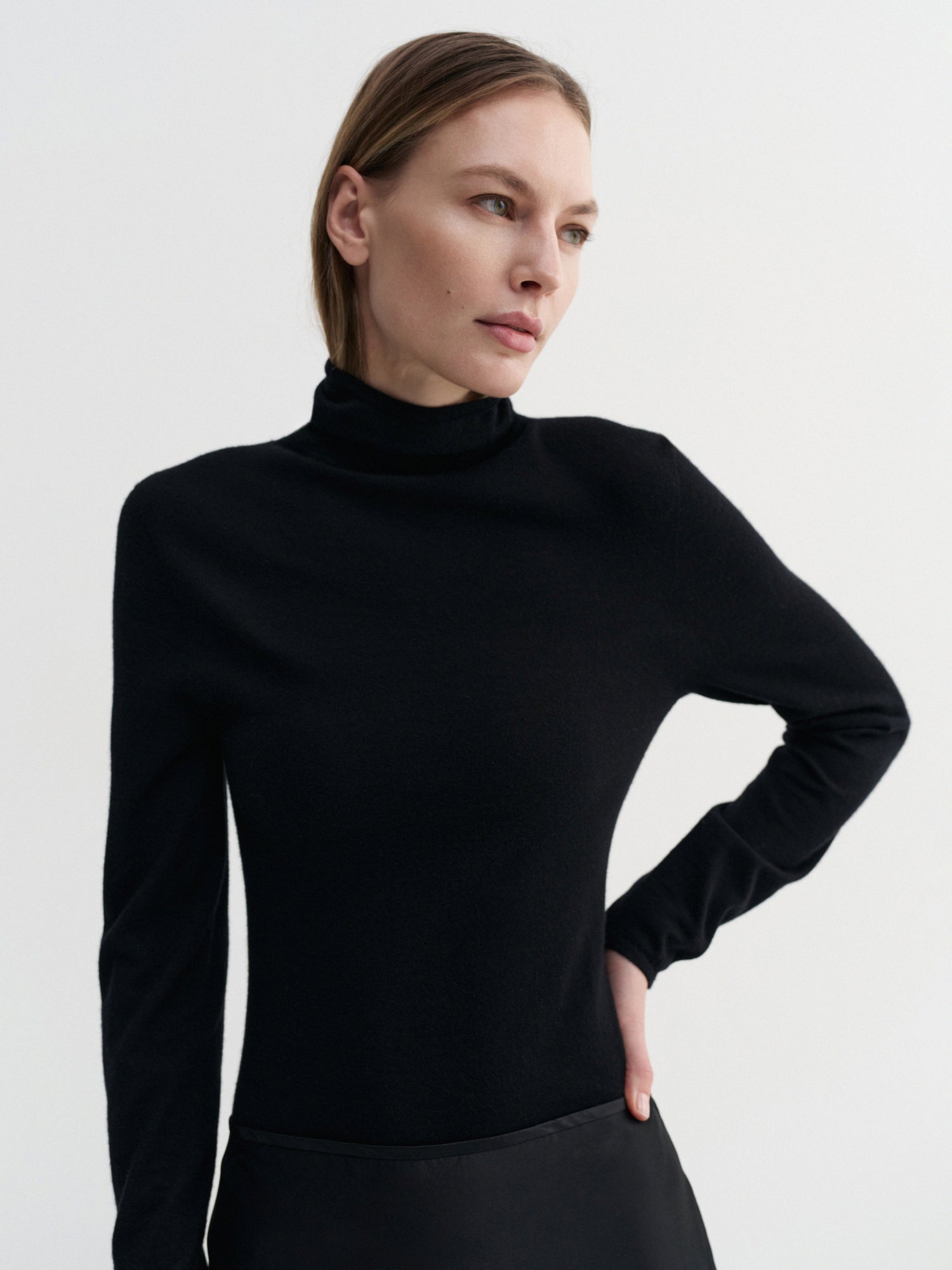 Farra Turtleneck Top, black