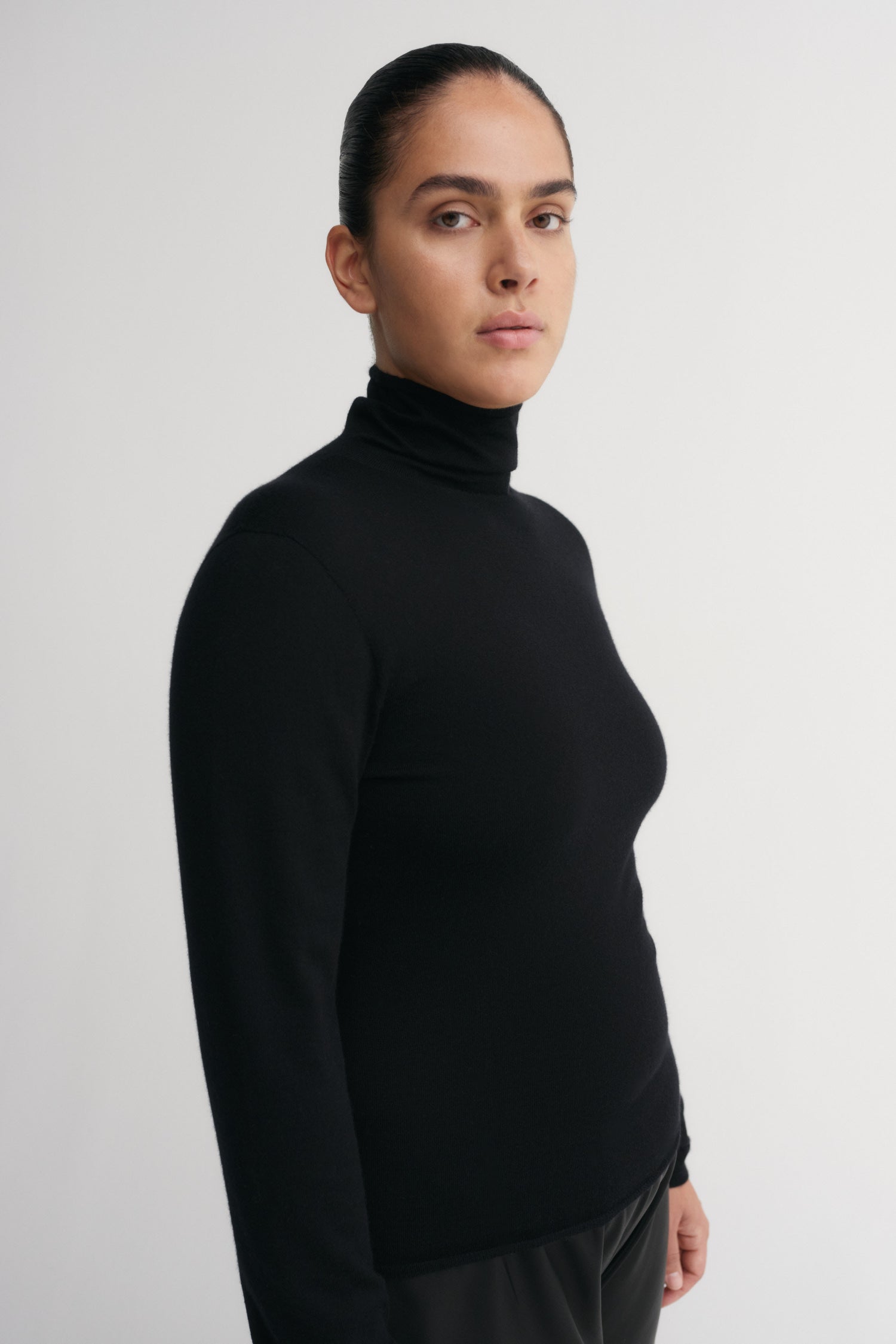 Farra Turtleneck Top, black