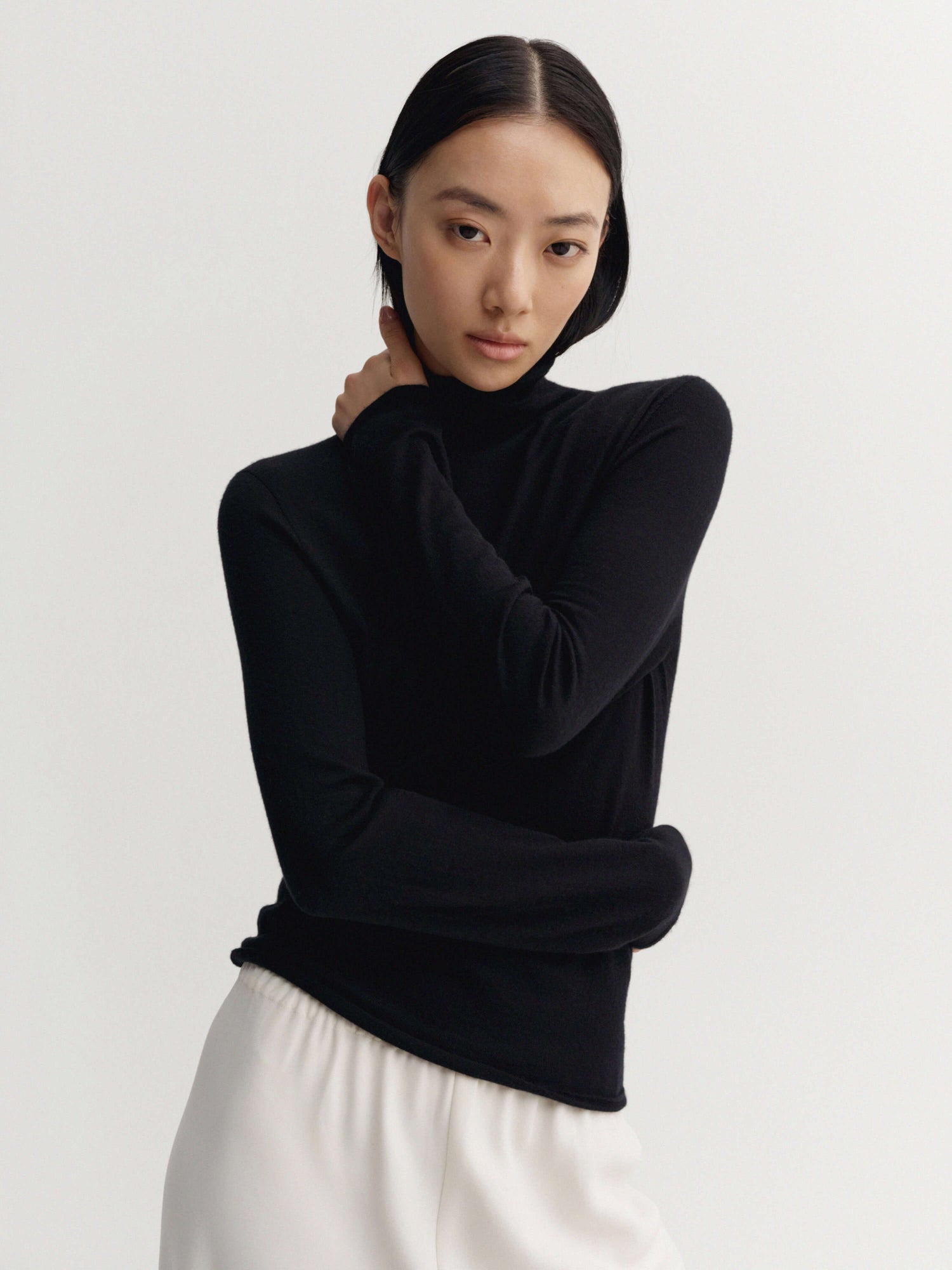 Farra Turtleneck Top, black