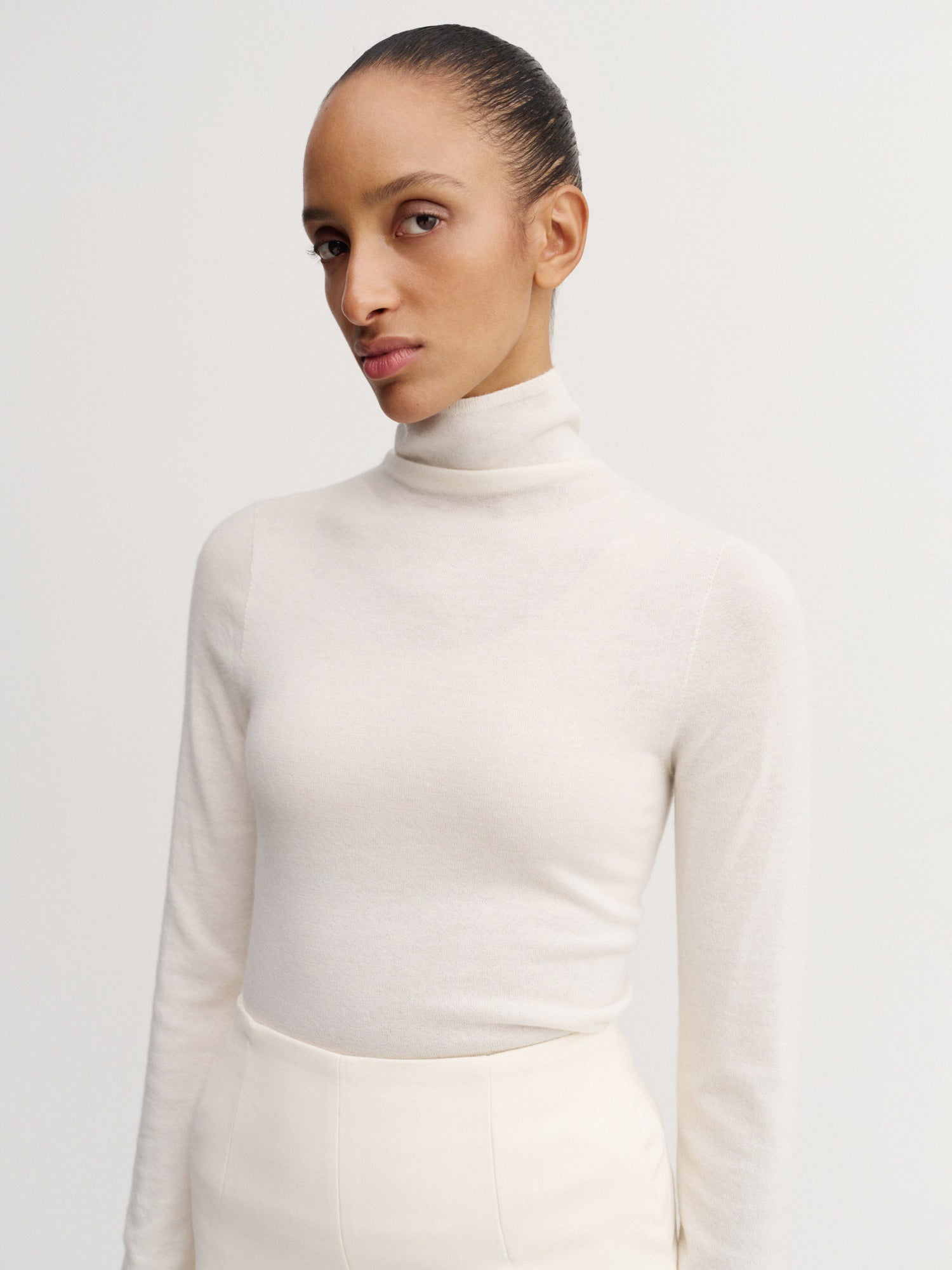 Farra Turtleneck Top, cream