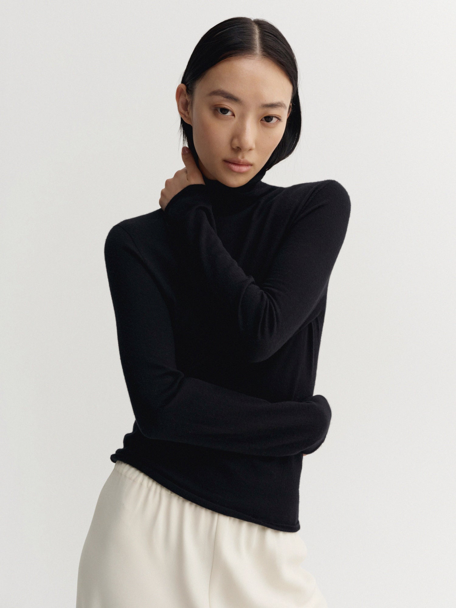 Farra Turtleneck Top, black