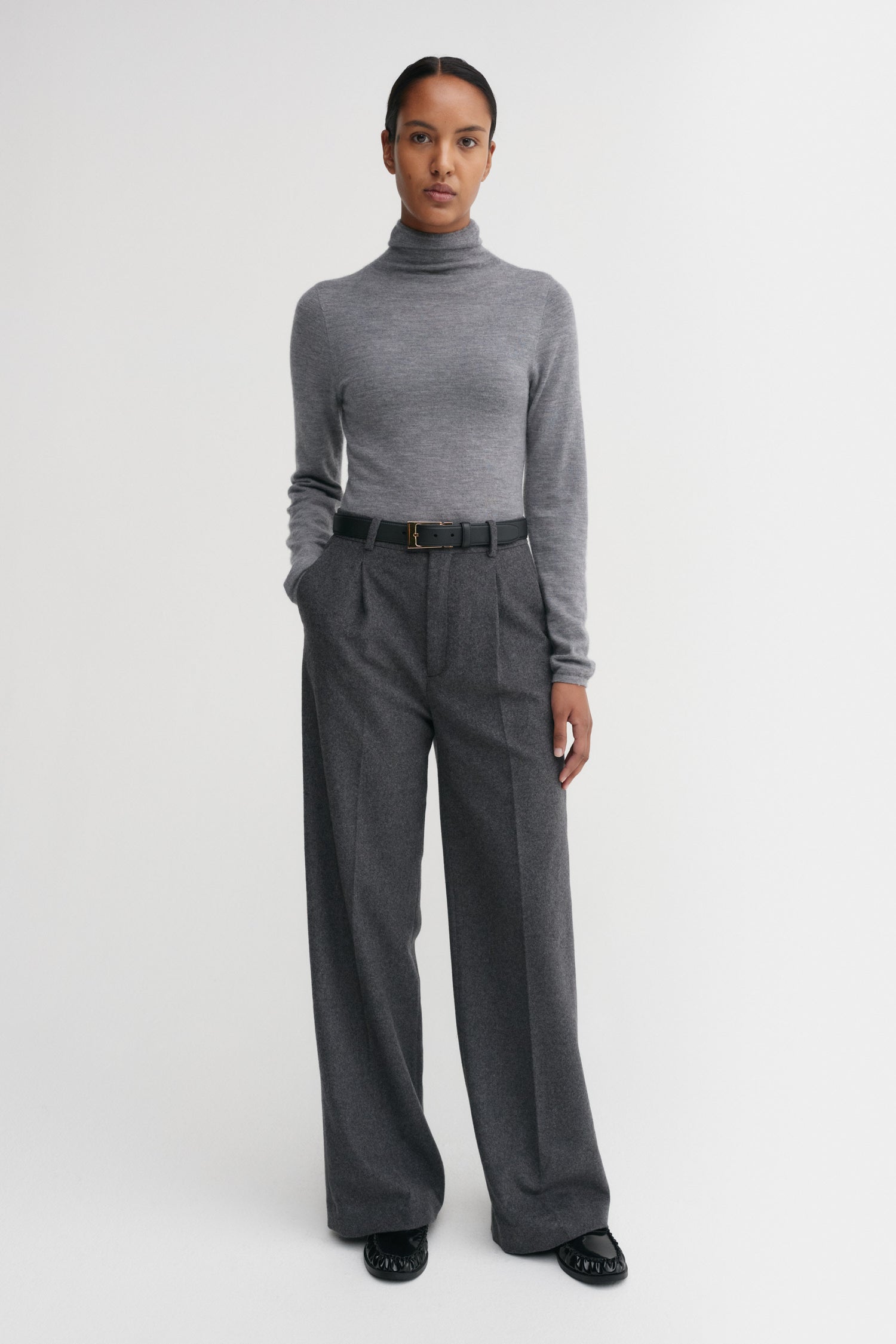 Farra Turtleneck Top, grey