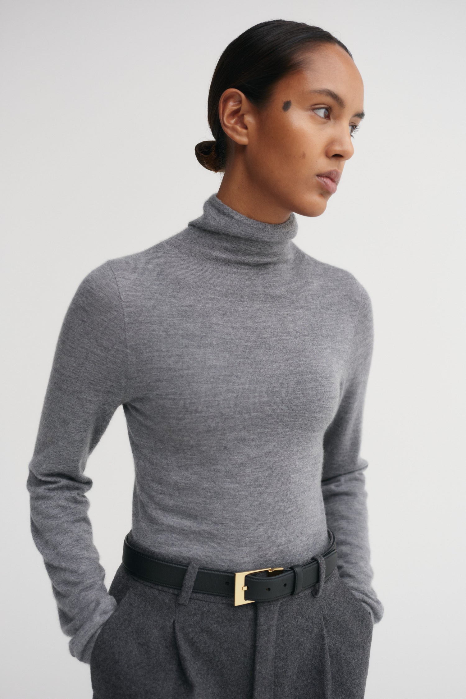 Farra Turtleneck Top, grey