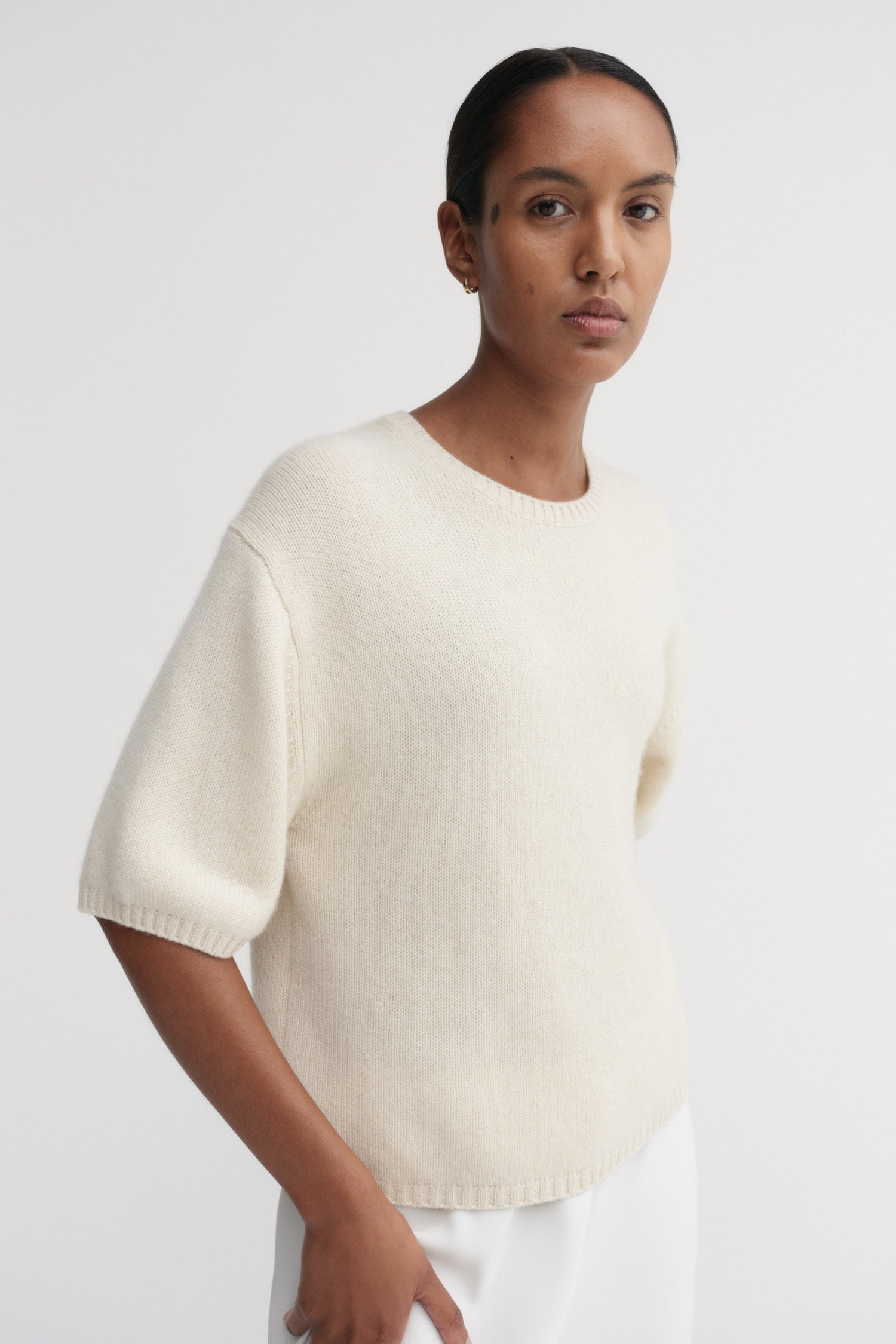 Fei Cashmere T-shirt, vanilla