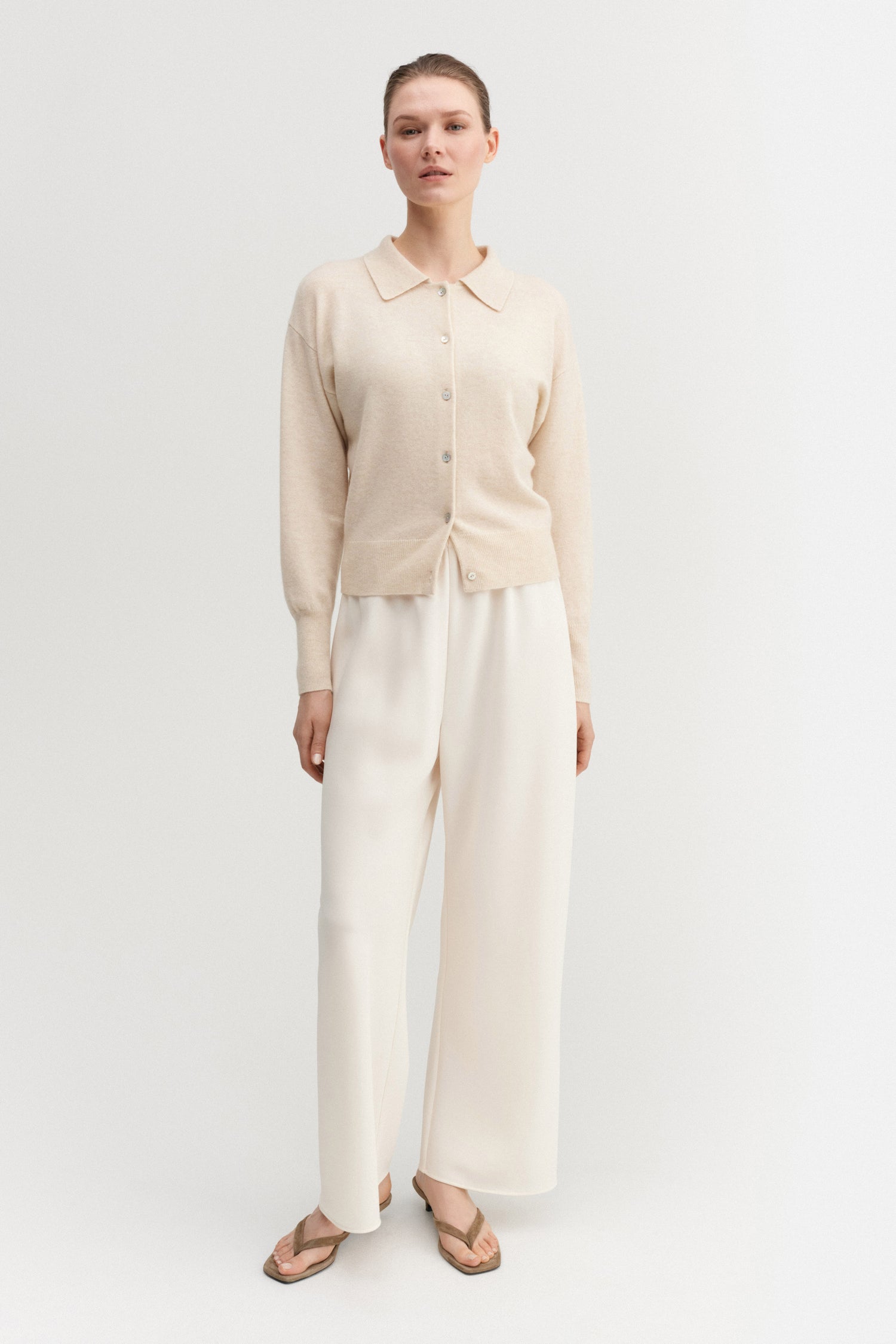 Fern collar cardigan, vanilla