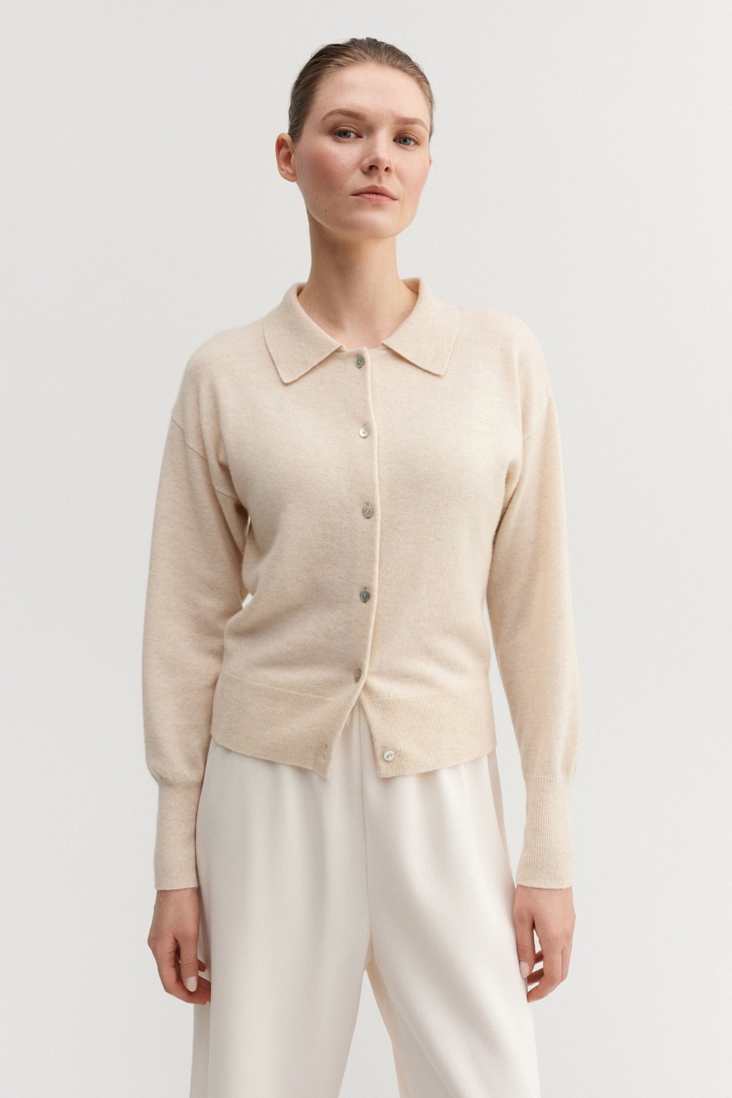 Fern collar cardigan, vanilla
