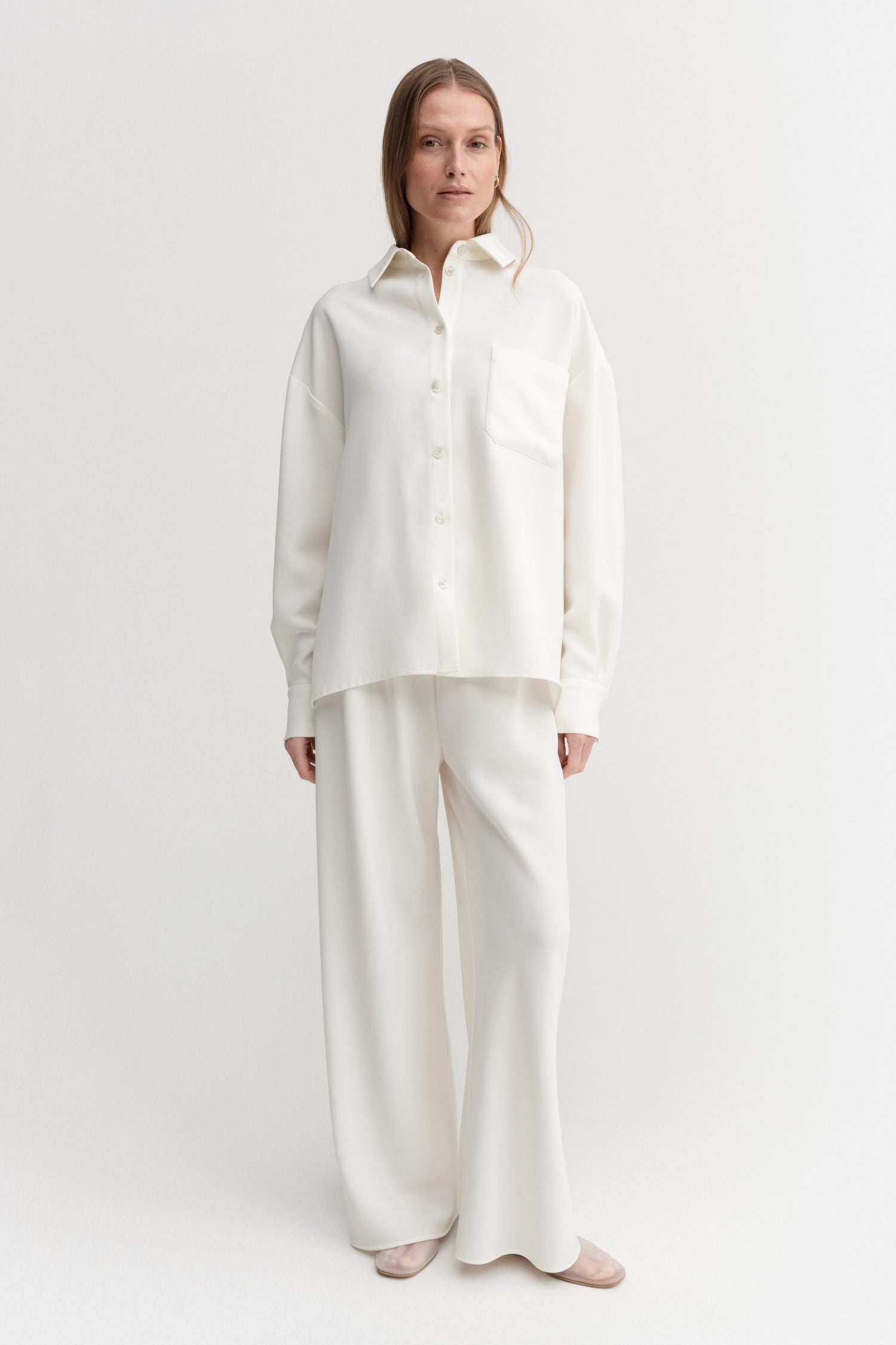 Finn Crepe Shirt, cream