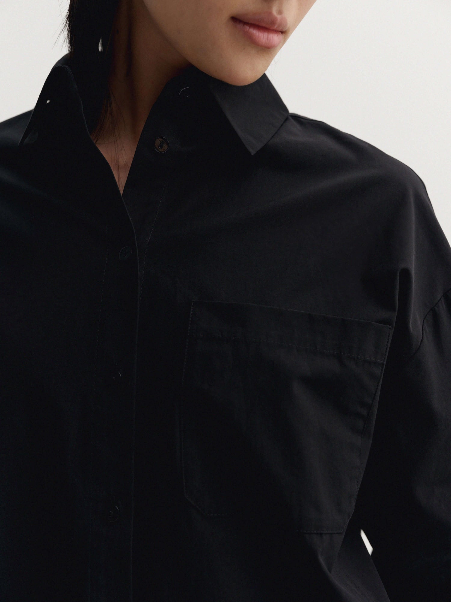 Finn Poplin Shirt, black
