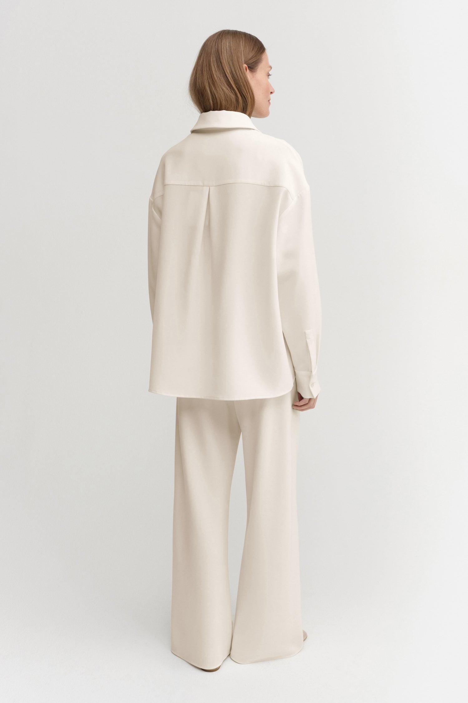 Chemise Finn en crêpe, crème