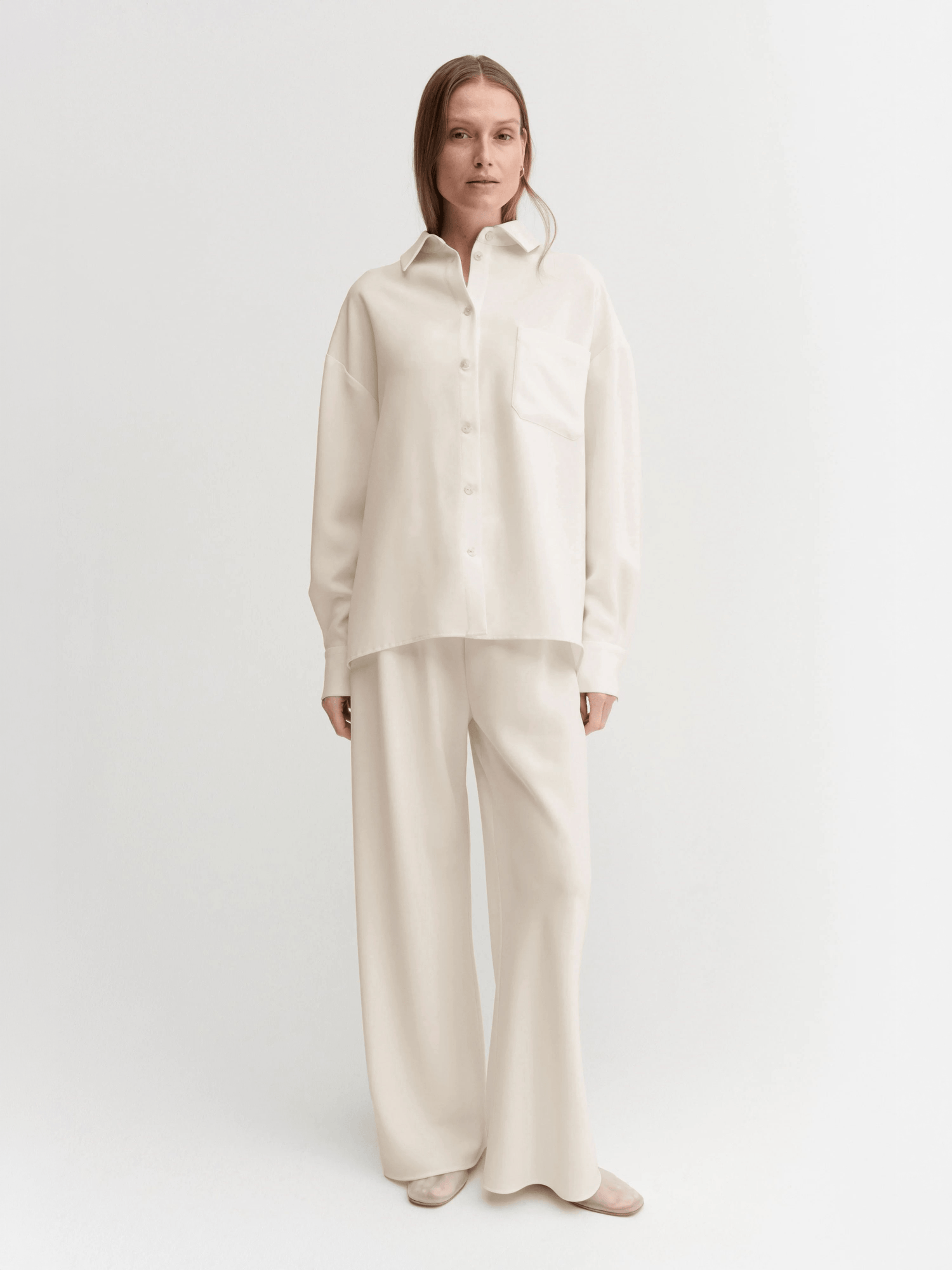 Finn Crepe Shirt, cream