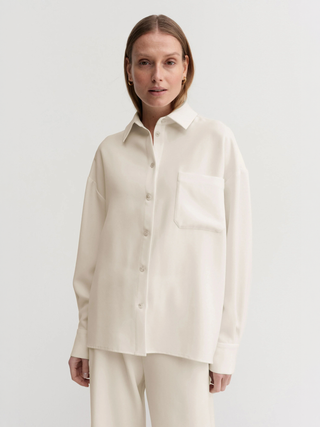 Finn Crepe Shirt, cream