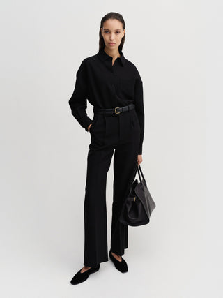 Finn Crepe Shirt, black