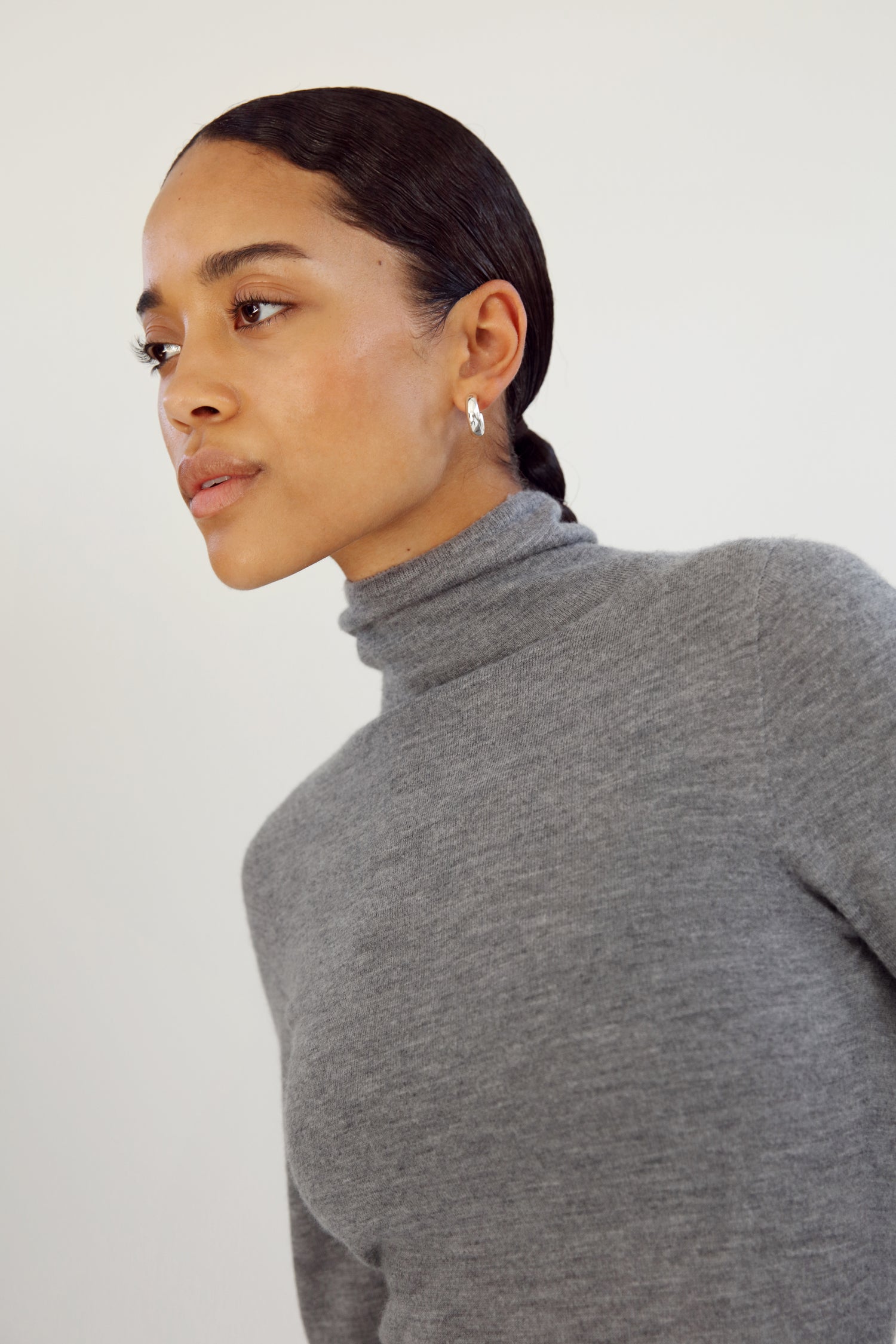 Farra Turtleneck Top, grey