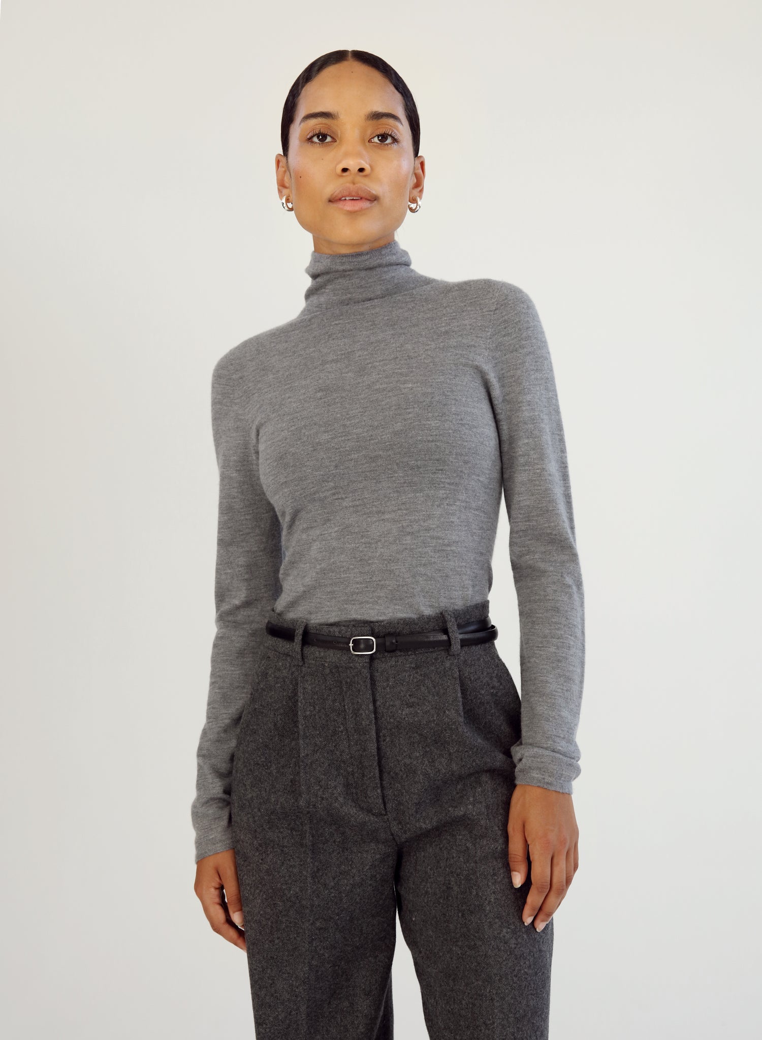 Farra Turtleneck Top, grey