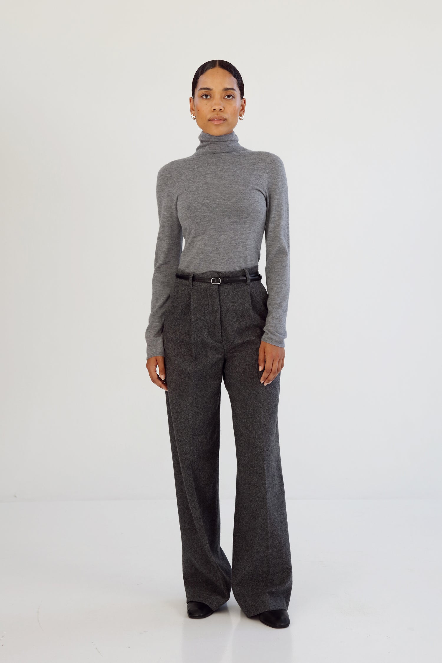 Farra Turtleneck Top, grey