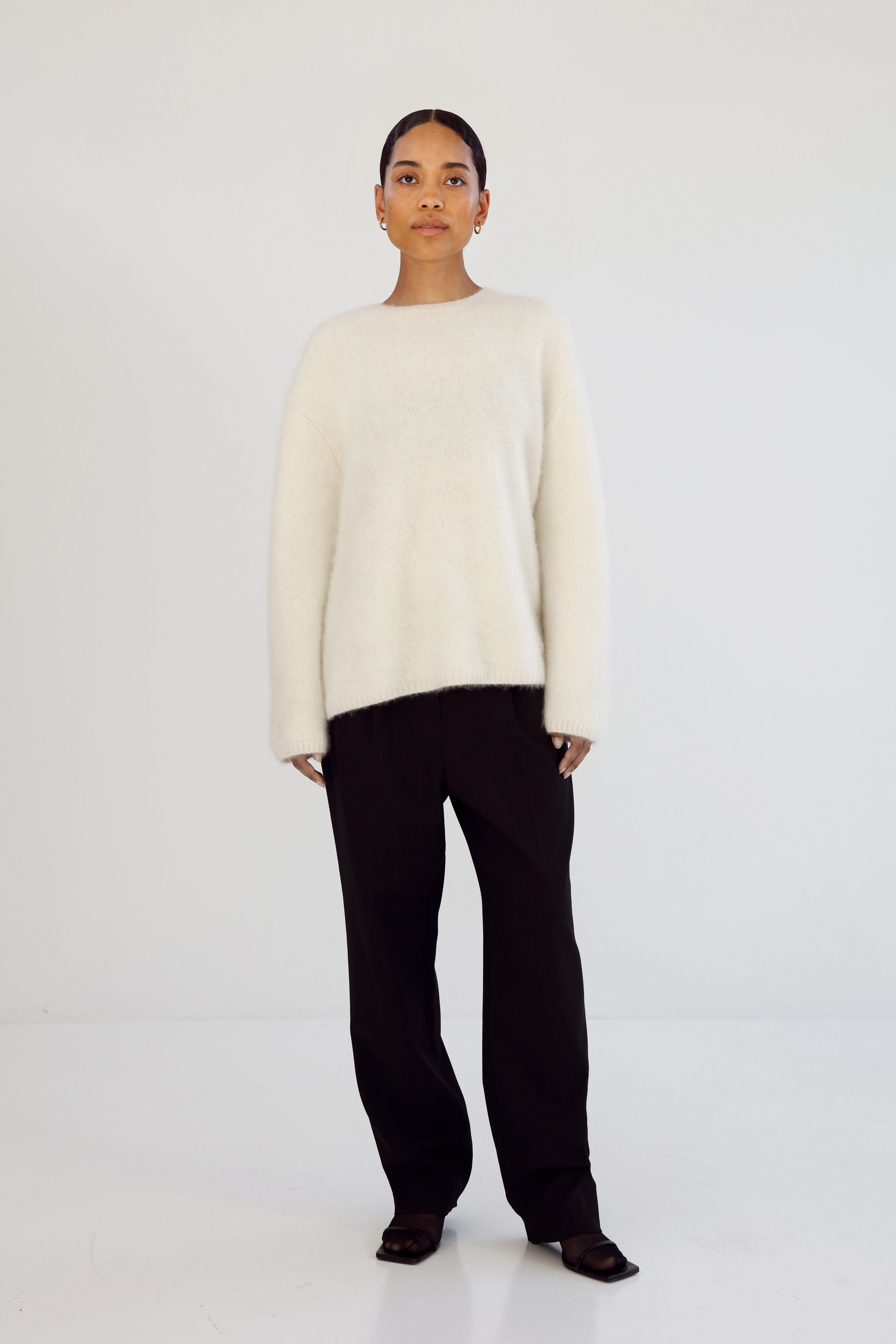 Cream colored cashmere sweater best sale