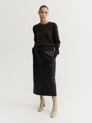 Gaelle V-neck Sweater, chocolate
