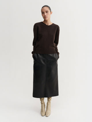 Gaelle V-neck Sweater, chocolate
