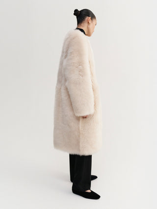Gemma Shearling Coat, cream