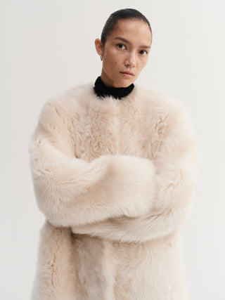 Gemma Shearling Coat, cream