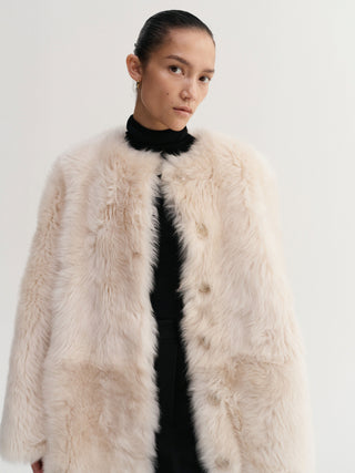 Gemma Shearling Coat, cream