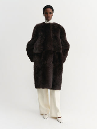 Gemma sherling coat, chocolate