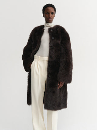 Gemma sherling coat, chocolate